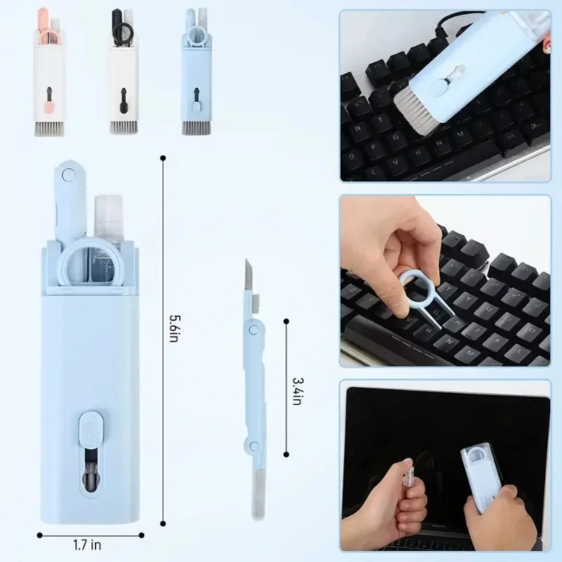 

7-in-1 Keyboard Cleaning Kits Cleaner Headset Cleaner Pen Laptop Screen Cleaning Bluetooth Earphones Cleaning Kit