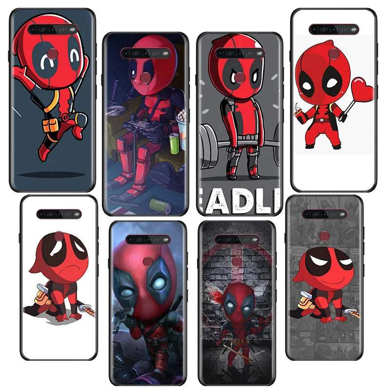 

Marvel cute deadpool For LG Q60 V30 V40 V50 V50S V60 G8 G8X G8S ThinQ 5G K22 K40S K41S K50S K51S K61 K71 K92 5G Black Phone Case