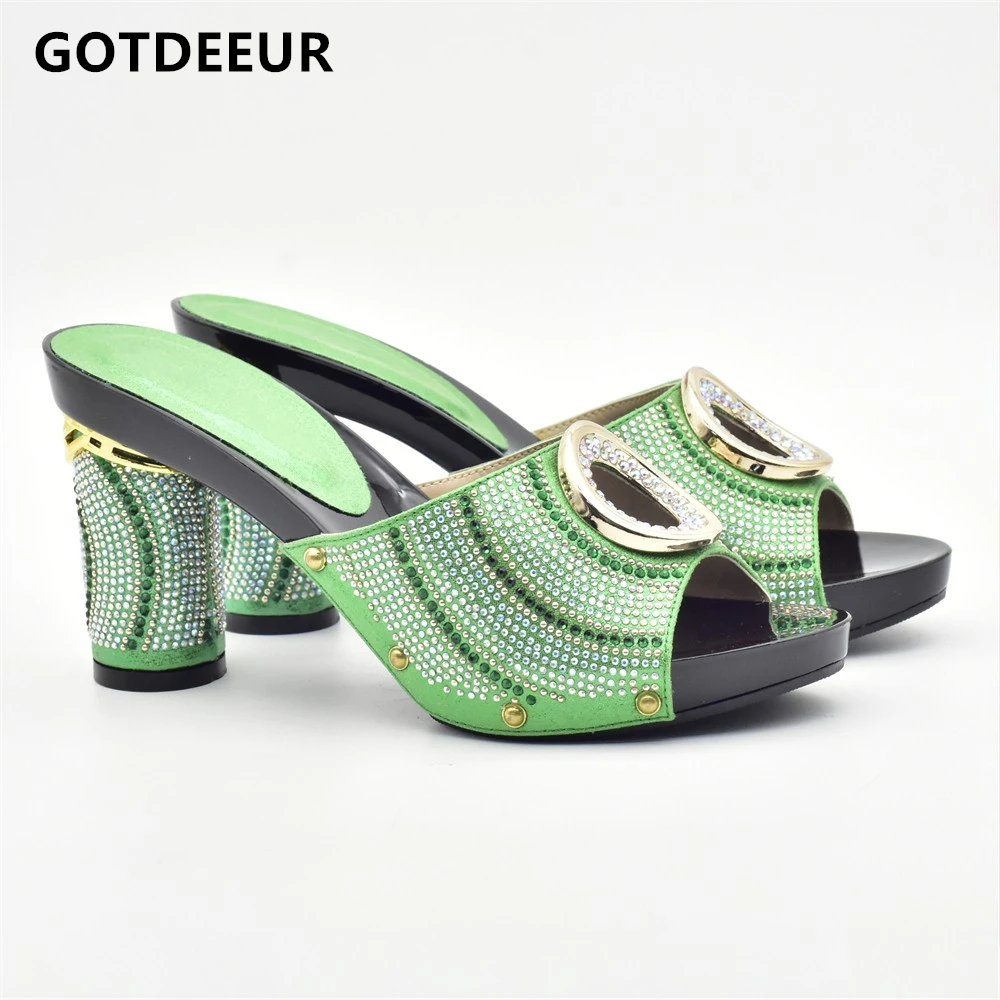 

2023, свадебные туфли в африканском стиле с открытым носком, женская свадебная обувь, украшенная искусственной Нигерией, женские туфли-лодочки