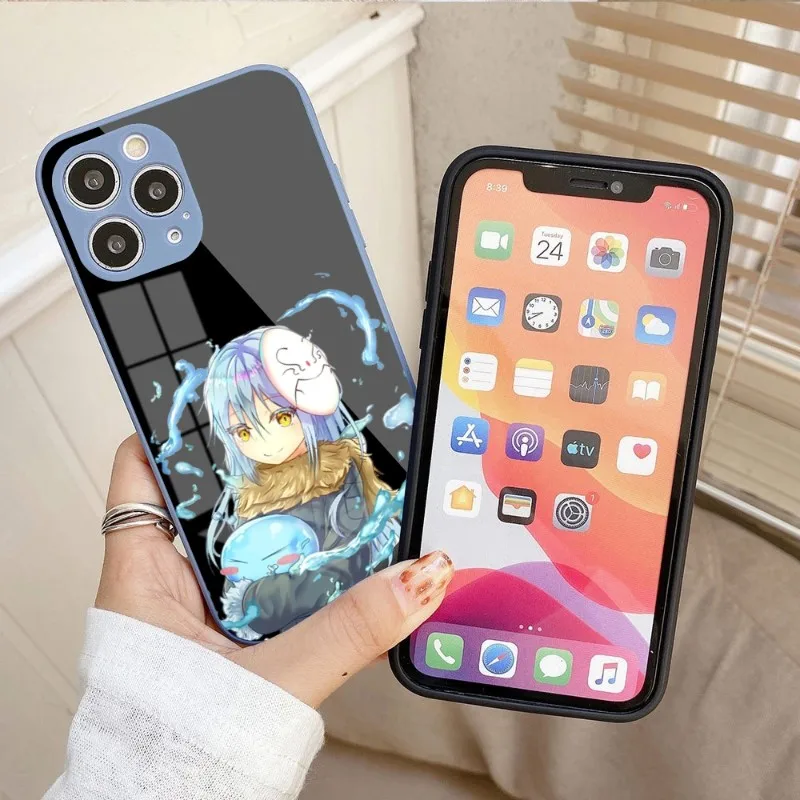 

Чехол Rimuru Tempest для телефона IPhone 14 11 12 13 Pro Max X XR XS Max 6 6S 7 8 Plus SE 2022, чехол для телефона с жидкостью квадратной формы