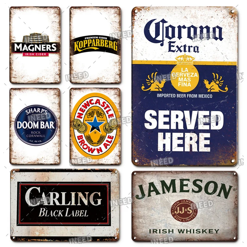 INEED Decor British Beer Brand Metal Tin Sign Plate Bar Wall Poster Metal Plaque Tin Sign Vintage Drink Beer Shop Decoration