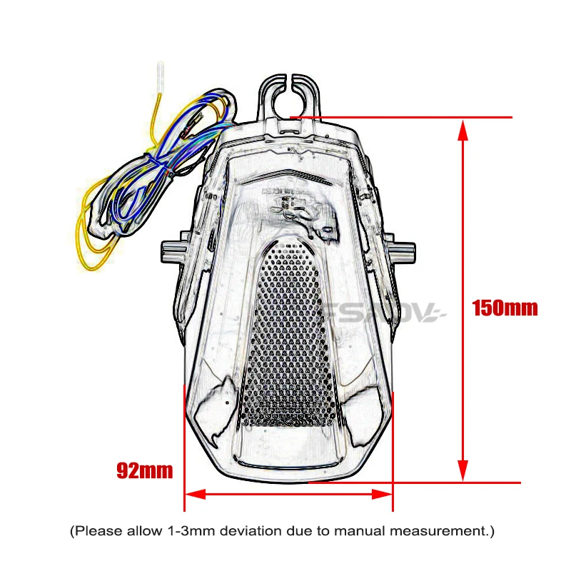 Задний фонарь для мотоцикла Suzuki GSX-R1000 GSXR1000 GSXR 1000 2017-2023 2022, интегрированный светодиодный стоп-сигнал и указатели поворота (art.: 3920d4e82cb21) - 3920d4e82cb21