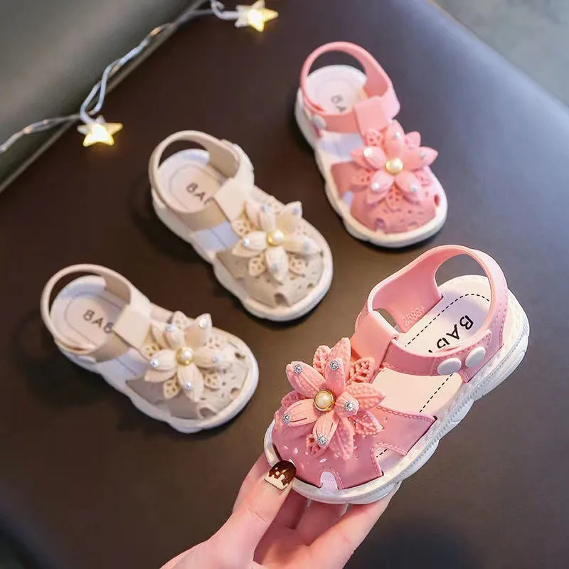 

Children's Summer Shoes Solid Color Cute PVC Beach Non Slip Sandals Baby Girls Footwear Soft Infant Kids Fashion Sandals