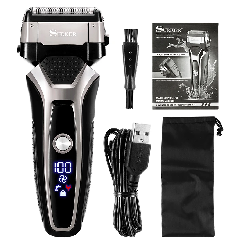 Stainless Steel Shaving Machine Men 3d Triple Floating Blade Razor Shaver Barber Trimmer