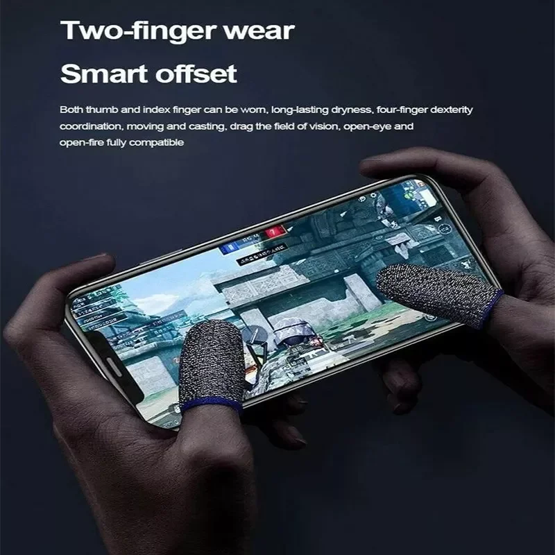 

Finger Sleeve Game Controller For PUBG Mobile Games Touch Screen Finger Cots Cover Breathable Glove Sweatproof Fingertips