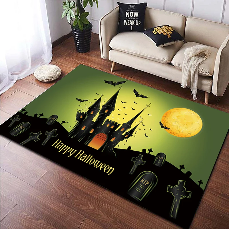 Halloween New Year Gift HD Printing Area Carpet, Living Room Sofa Decorative Carpet, Anti-skid Mat, Alfombras Direct Shipment