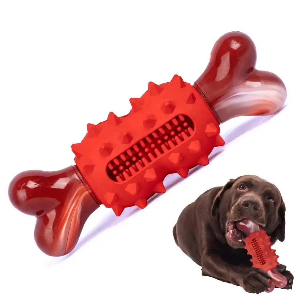 

Pet Dog Molar Toy Dog Simulation Bone Toys Non-toxic Playable Teeth Cleaning Stick Bite Resistant Rubber Artificial Bone Pet Toy