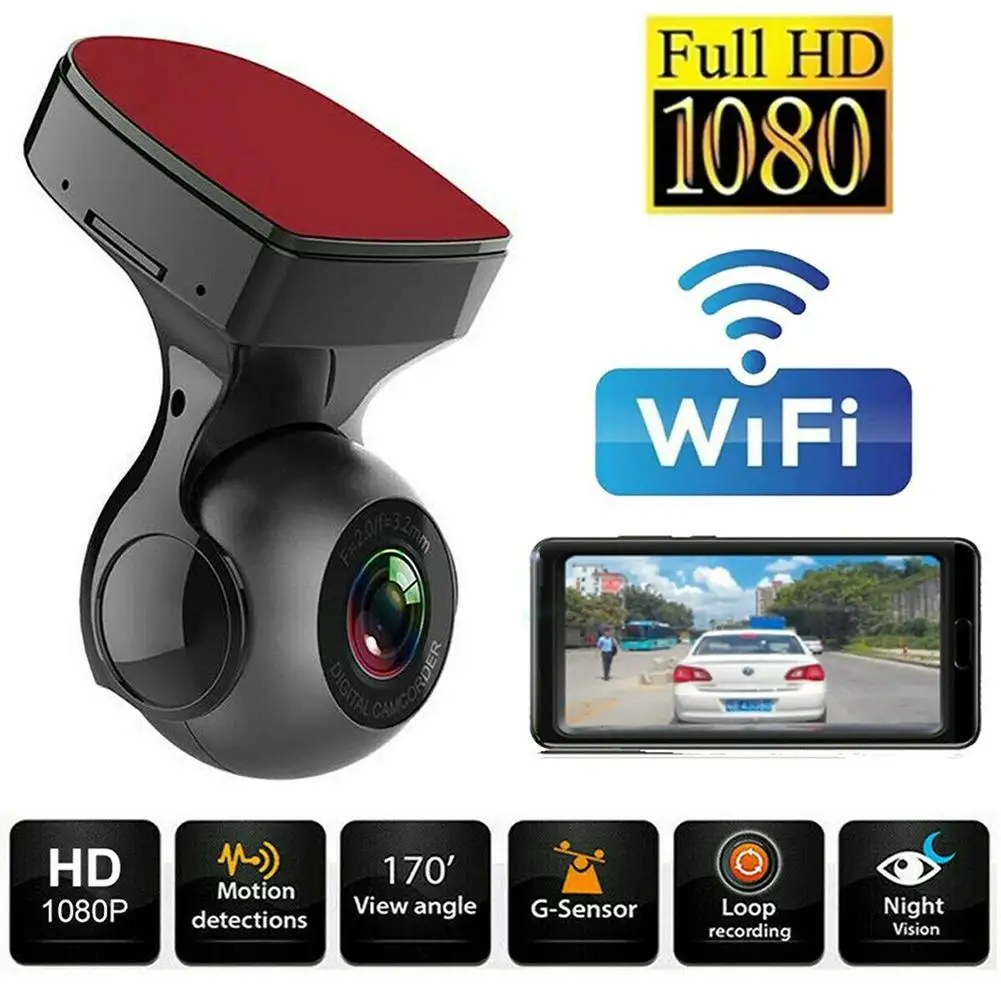 170 Degree Wifi Car Driving Video Recorder HD 1080p Wide-angle Night Vision DVR G-sensor Video Recorder Dash Cam Car Cameras dvr
