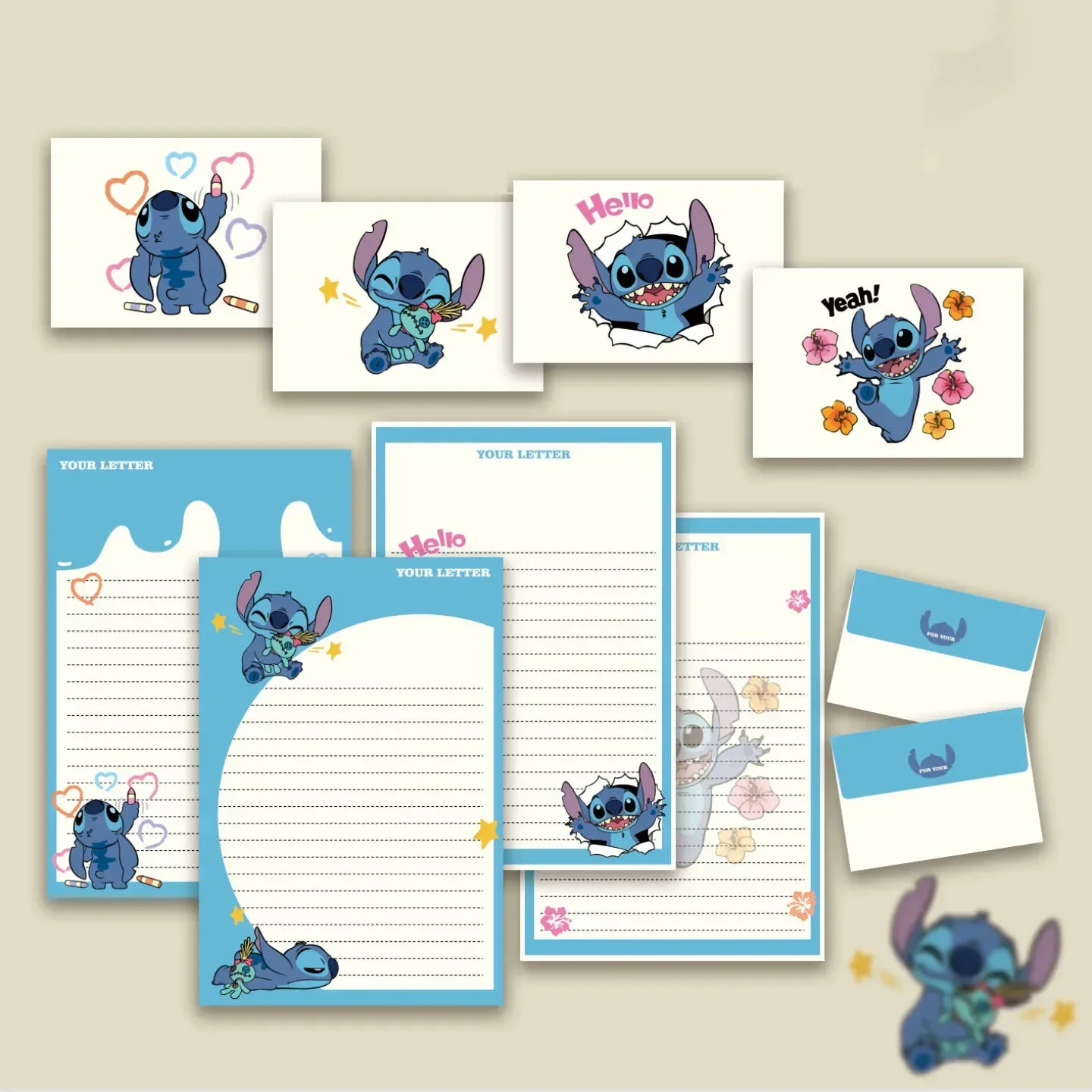 4 шт./компл. набор мультфильмов Disney Cute Stitch креативная поздравительная открытка