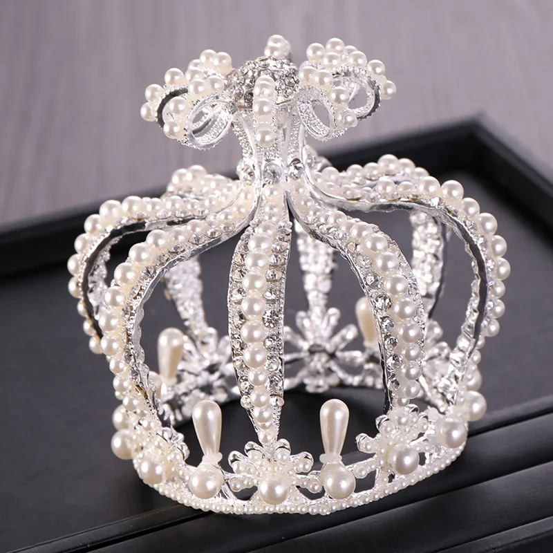 

Crystal Tiara Crown Centerpiece Birthday Cake Decoration Diamond Rhinestone Crown Pearl Tiara