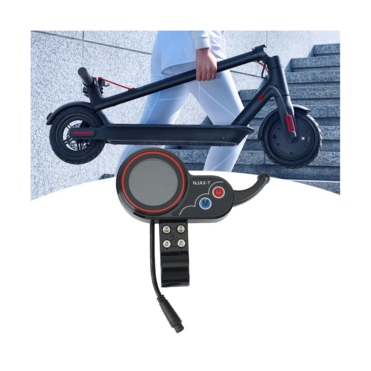 

NJAX-T приборная панель электрического скутера 36 В 48 В Регулируемая + кнопка переключения 6 контактов для электрических скутеров аксессуары