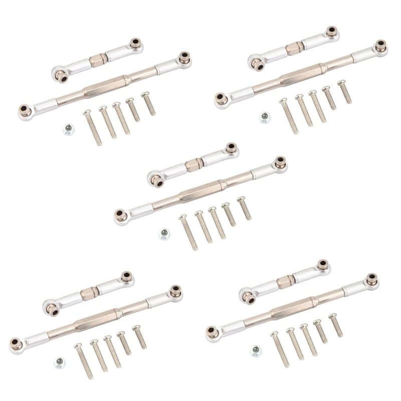 

5X RC рулевая тяга CNC обработка рулевая тяга набор стержней для WPL 1608T RC грузовик RC рулевая тяга набор, серый