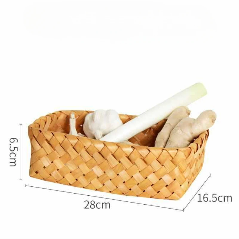 

Bamboo Bread Basket Fruit Vegetable Egg Storage Basket Snack Container Picnic Container Kitchen Storage Basket