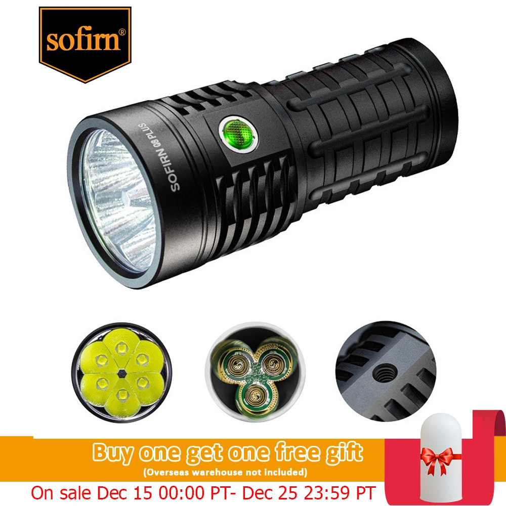Sofirn Q8 Plus Super Powerful LED Flashlight 16000lm USB C Rechargeable 21700 Anduril 2.0 Torch  XHP50B Reverse Charging