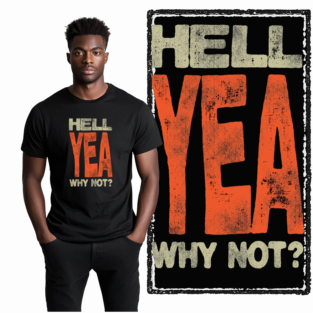 Фото Coolmind X0074 Hell Yeah Attitude Hellfire Spirit футболка с рисунком, хлопковая эксклюзивная мужская футболка, уличная футболка для мужчин, футболка №3