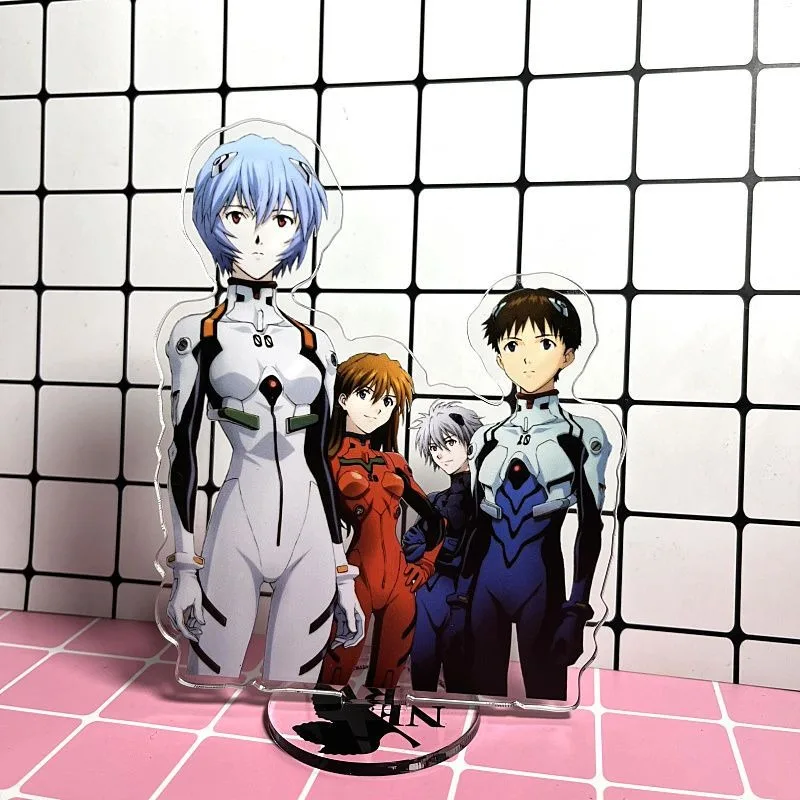 Фото Акриловая подставка аниме Asuka Langley Soryu Ayanami Rey Makinami периферийные милые Мультяшные настольные украшения кавайные коллекционные товары №4