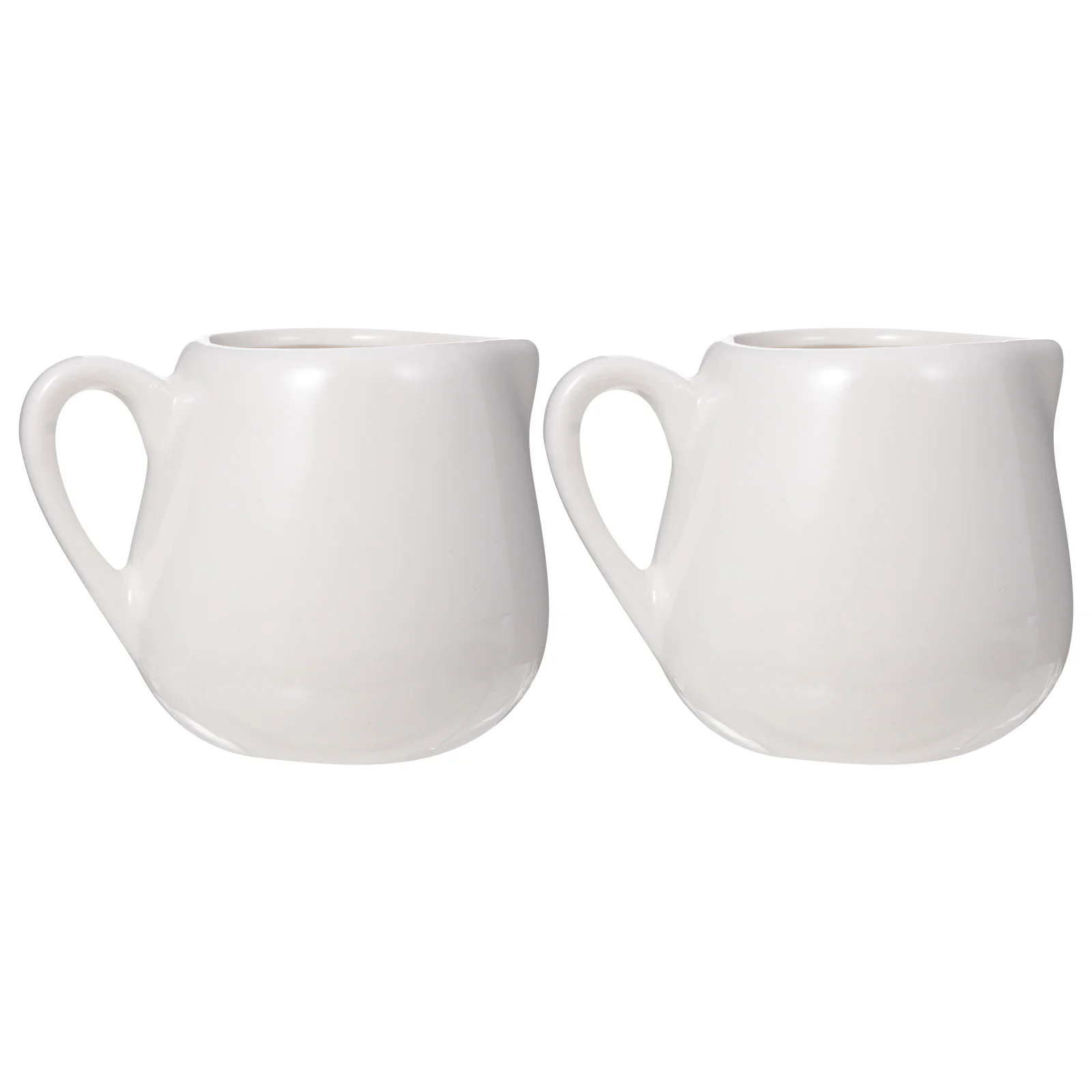 

2 Pcs Sauce Pitcher Glass Dispenser Tea Creamer Pitcher White Ceramic Mugs Sauce Spoon Milk Can Mini Sauce Mug
