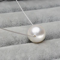 hoozz p natural pearl sterling silver 925 pendant real original cultured necklace for freshwater near round large vintage women