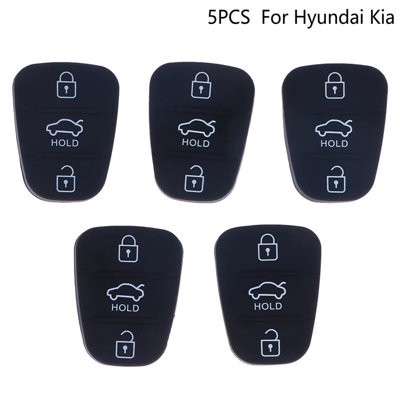 

5PCS Replacement 3 Buttons Remote Key Fob Case Silicone Pad For I10 I20 I30 IX35 K2 K5 Rio Sportage Flip Key Parts