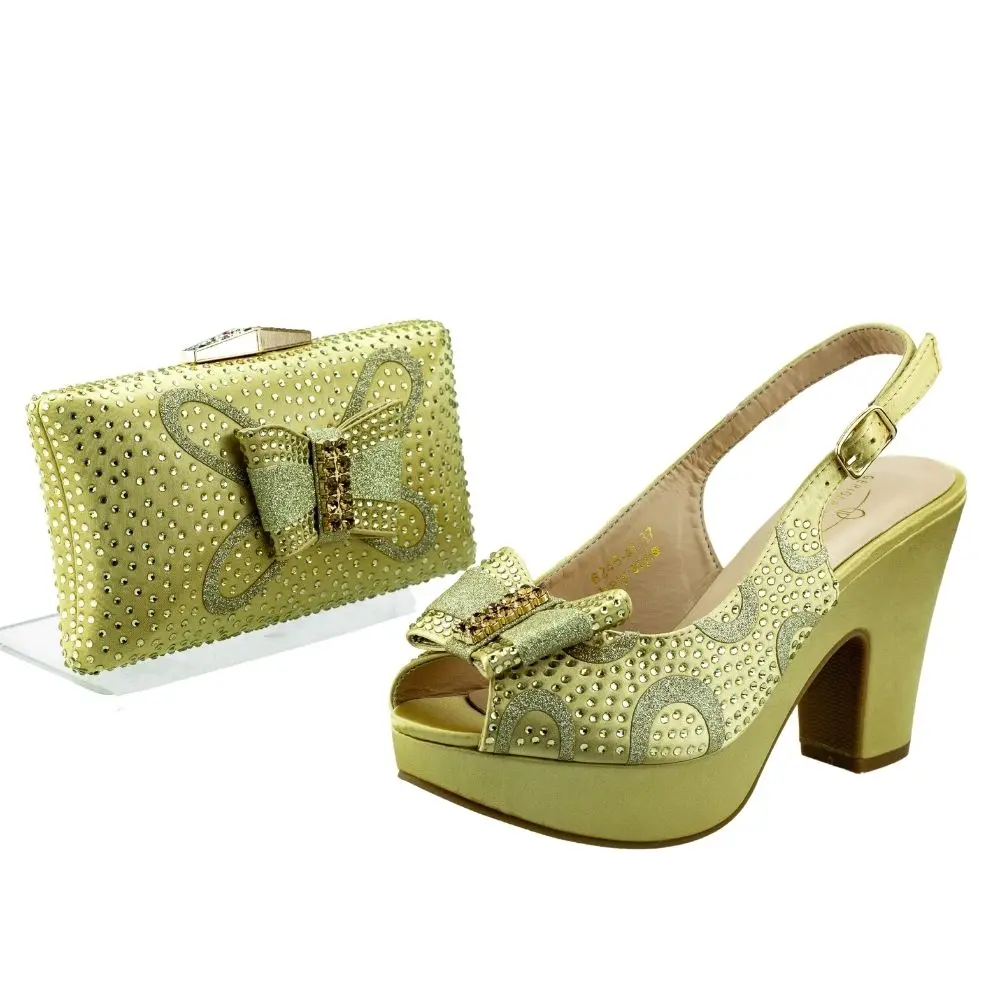 New Silver Color Nigerian Women's Shoes and Bags Party Shoes with Bags African Fashion Shoes and Bags Wedding Shoes and Bags Hot