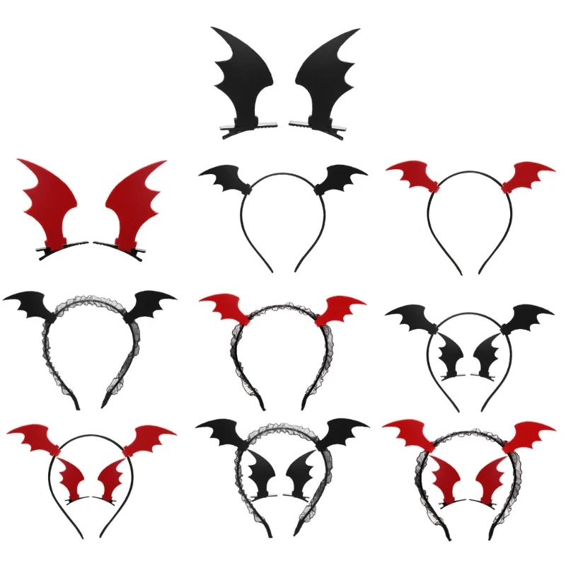 

Goth Bat Devil Wing Shape Hair Barrettes Long Short Hair Ornament Non-Slip Dropship