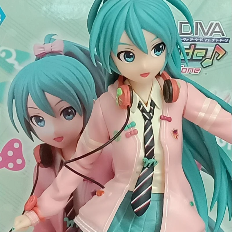 

Bandai Original Sega Spm Vocaloid Hatsune Miku Project Diva Arcade Future Tone Ribbon Girl Pvc Action Figure Model Doll Toy Gift