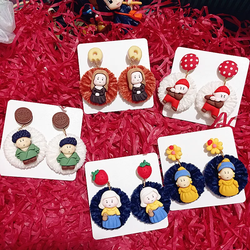 

Забавные серьги для девочек на осень и зиму, 1 пара, новая мода 2022 года