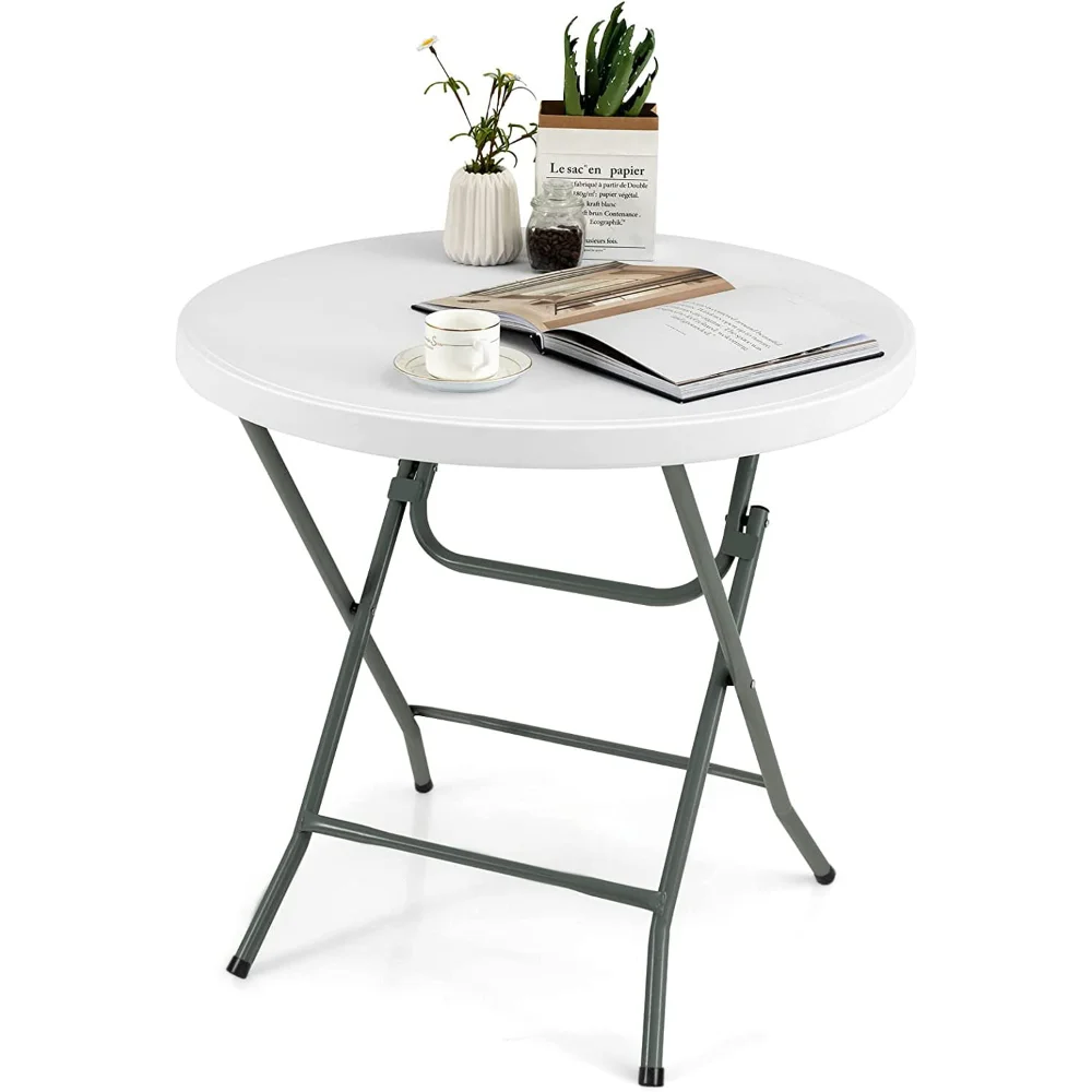 

32" Round Folding Table, White
