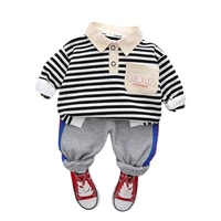 new spring autumn baby clothes children boys girls casual striped t shirt pants 2pcsset toddler fashion costume kids tracksuits
