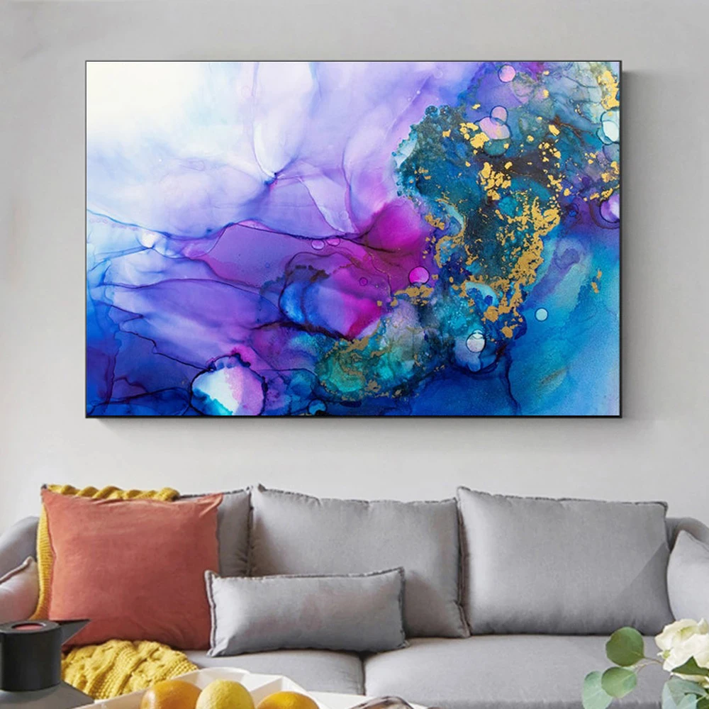 

Abstract Art Ink diffusion Canvas Paintings Wall Art Pictures Posters for Wall Living Room Decor Bedroom Decor Home Decor