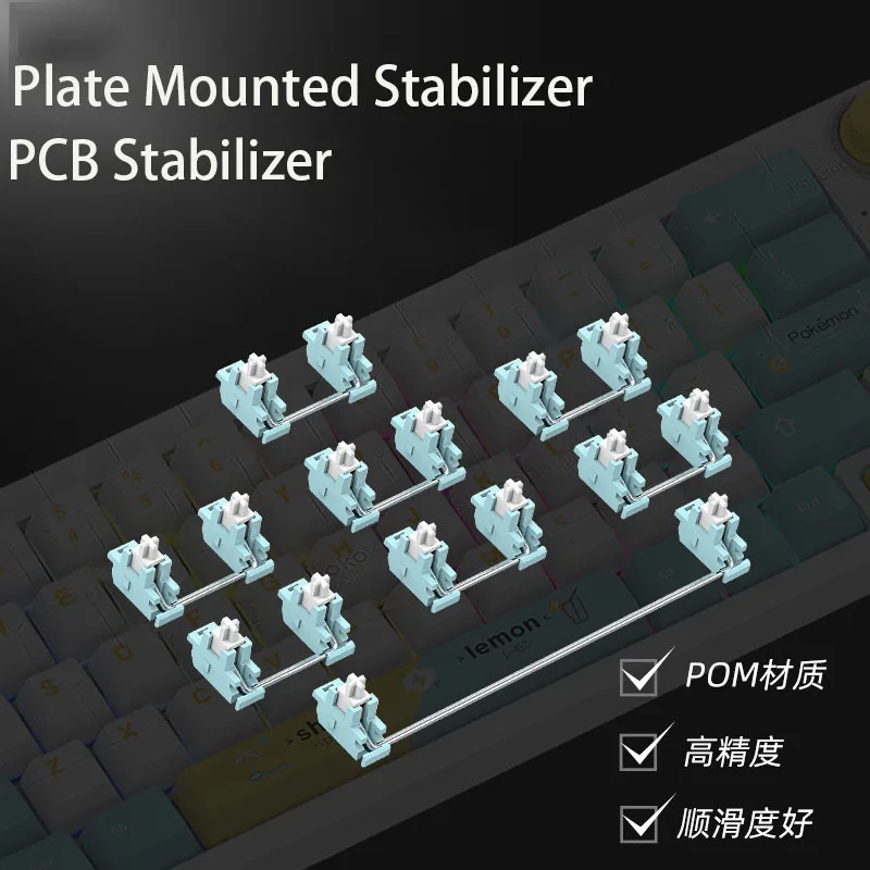 

Mechanical Keyboard PCB Screw in Stabilizer Transparent Plated Mounted PC Gamer 6.25u Spacebar Custom Steel Wire Satellite Axis