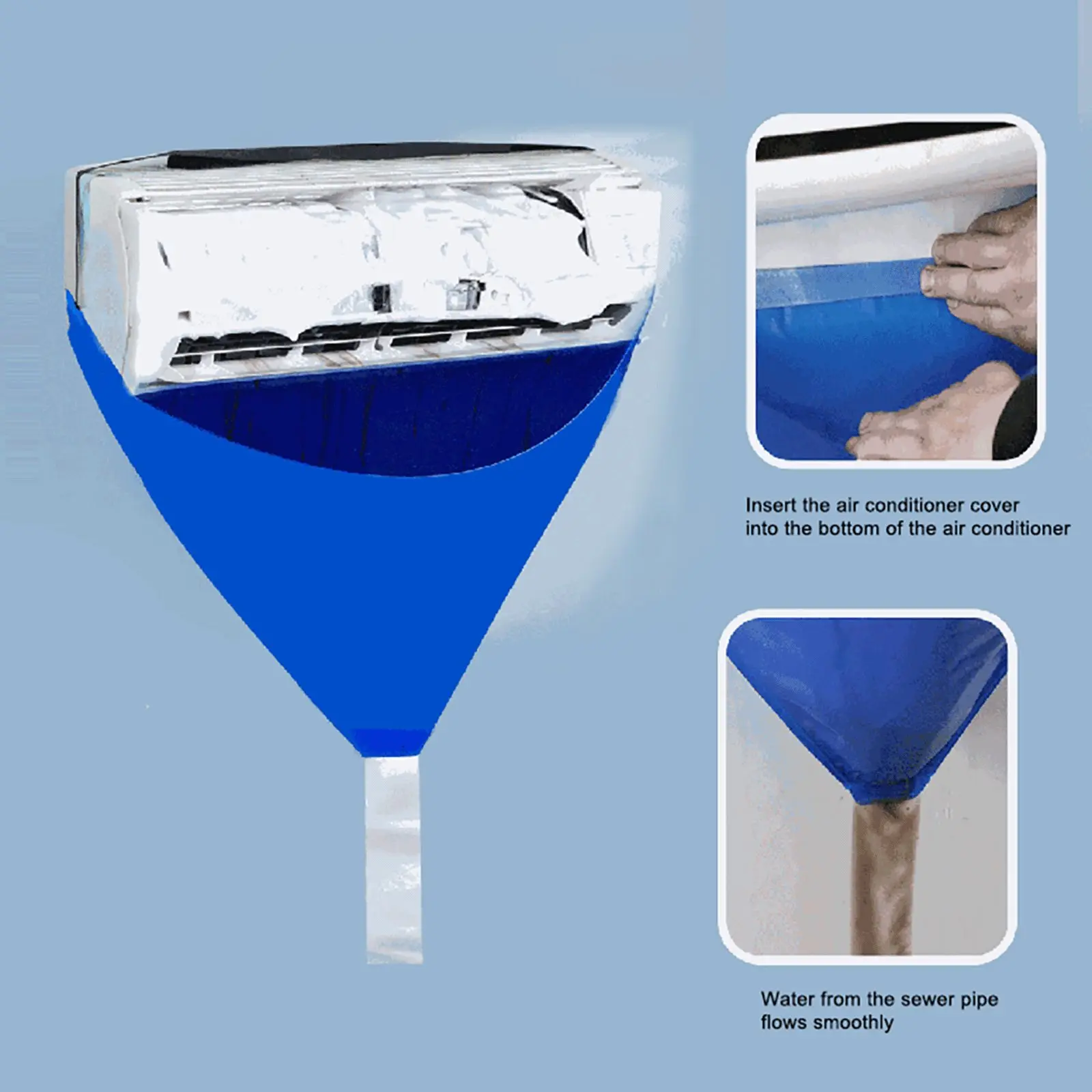 Cleaning Cover With Water Pipe Waterproof Wall Mounted Split