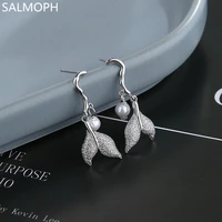long tassel pearl mermaid tail drop earrings for women elegant temperament irregular frosted earrings wedding jewelry 2022 new