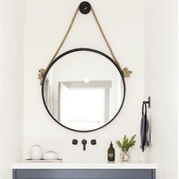 round bathroom mirror vanity bathroom makeup black mirror wall mounted black border nordic espejo redondo bathroom hardware