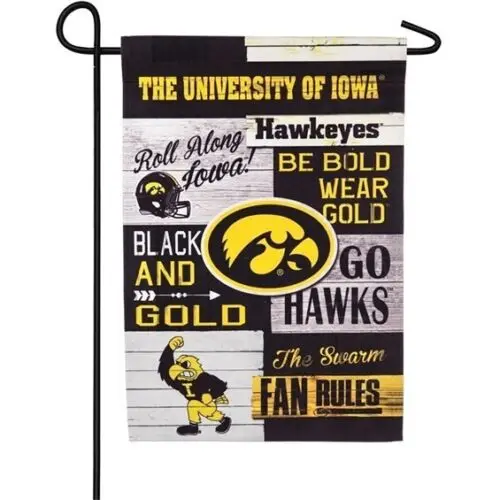 NCAA Iowa Hawkeyes Приложения вентиляторов Садовый флаг (12 5 x 18 дюймов)