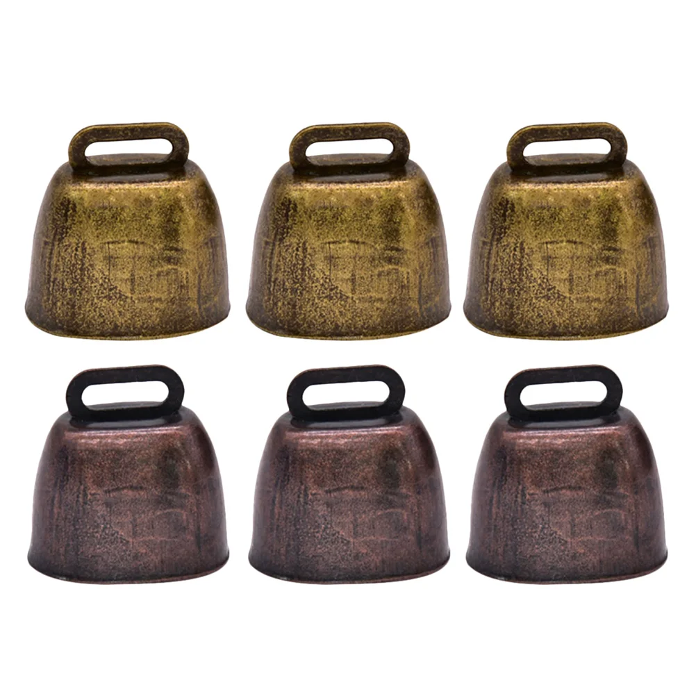 

Колокольчики для животных, Миниатюрные Колокольчики Cowbells, с лошадью, овечкой, для защиты от кражи, медь, 6 шт.
