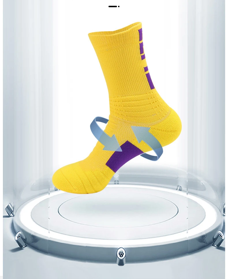 Sports Socks Basketball Men Thickened Professional Elite Socks  Tube High Tube Practical Sweat Absorbent Non Slip Terry Sports