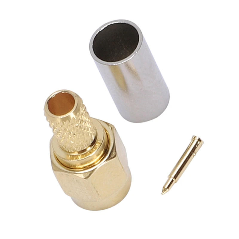 

AFBC 25Pcs SMA Male Plug RF Coaxial Connector Crimp For RG58 RG142 RG400 LMR195 RG223