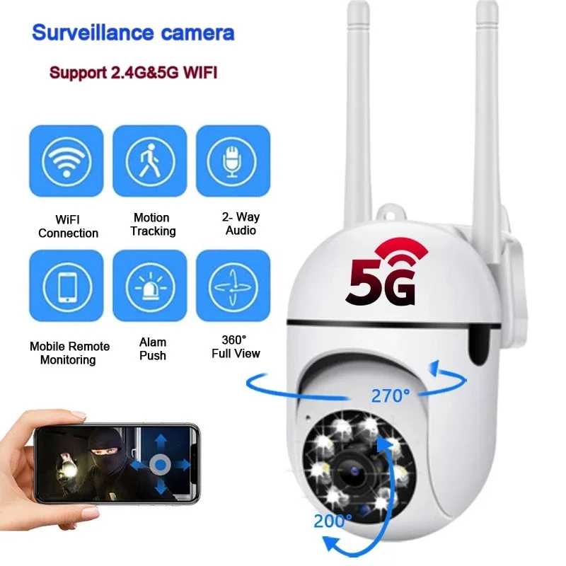 

2MP HD IP Camera 2.4G 5G WiFi Wireless Outdoor PTZ Camera 1080P Mini Speed Dome CCTV Surveillance Camera Auto Tracking YI Lot