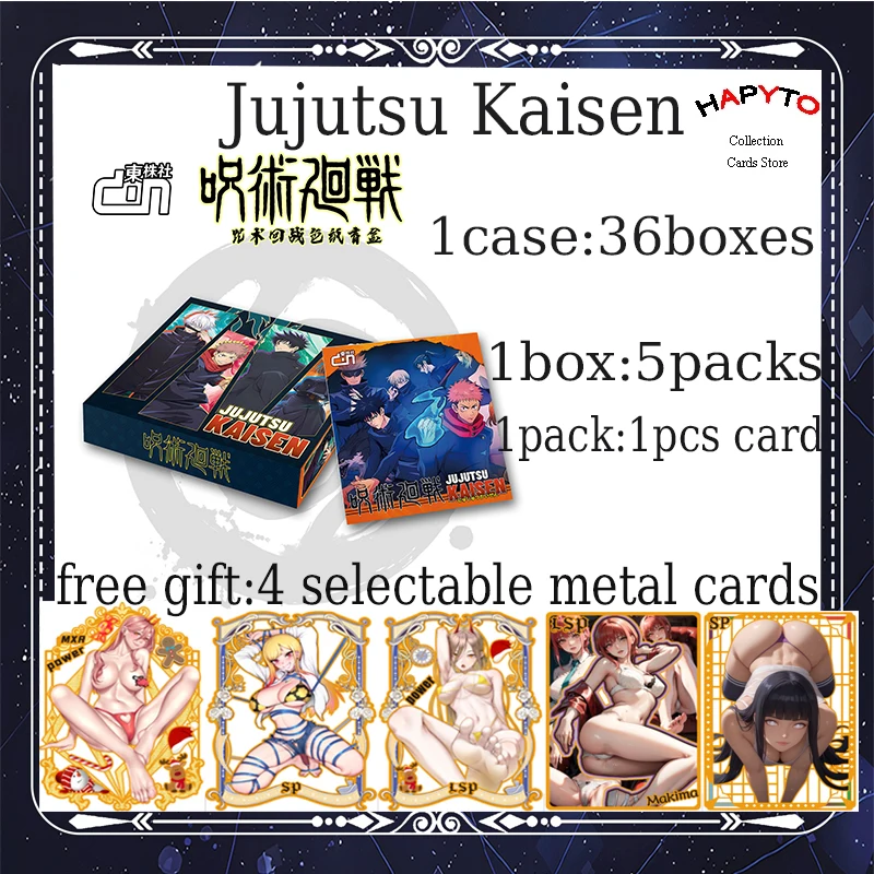 Оптовая продажа цветная бумажная карточка JJK Booster Box Gojo Satoru Nanami Sukuna хобби