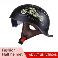 retro half face motorcycle helmet matte black scooter retro crash helmet universal