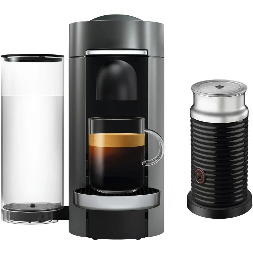 

VertuoPlus Coffee & Espresso Single-Serve in and Aeroccino Milk Frother in Black Refillable coffee capsule Gaggia bottomless