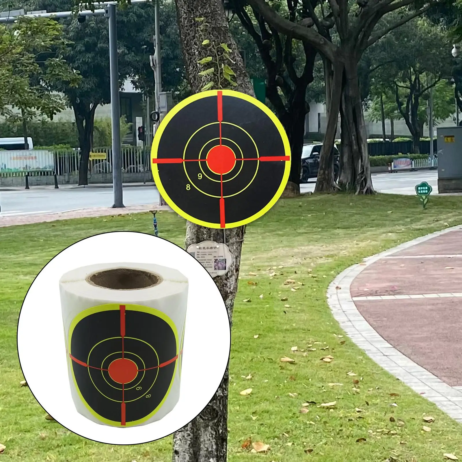 

200x Self Adhesive Shooting Targets Reactive Target Roll Aim Paper Easy to See for Arrow Range Shooting Competition Replacement