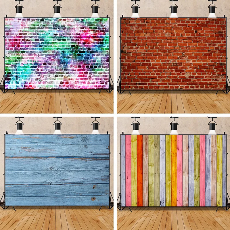 

SHUOZHIKE Colorful Old-Fashioned Wooden Board Lighting Brick Wall Texture Baby Pet Photography Background Props MBZQ-05