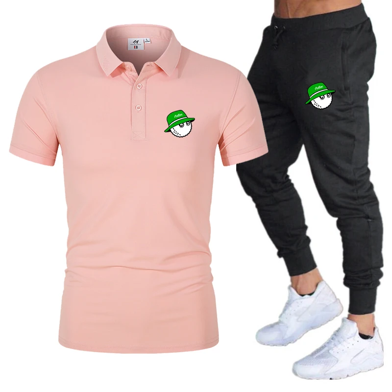 

Комплект спортивный мужской из 2 предметов, рубашка-поло и шорты, хлопок, принт гольф, одежда для фитнеса, спортивный костюм, лето