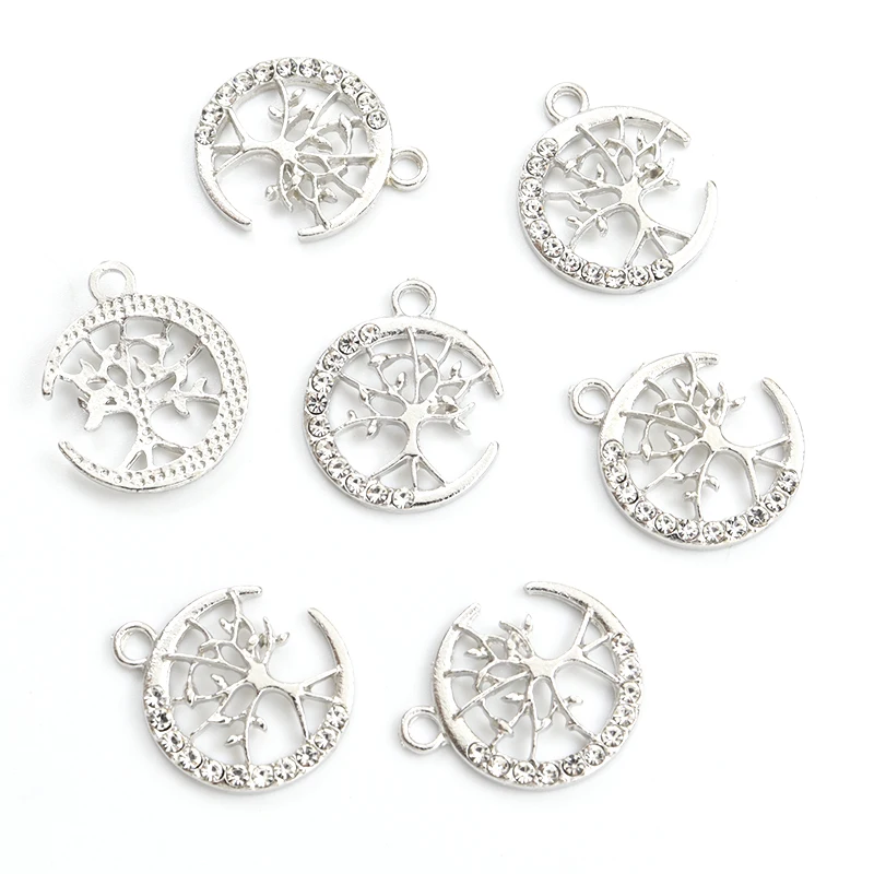 Модное Древо Жизни Луна Стайлинг Стразы Полые Подвески 10 шт. Темперамент