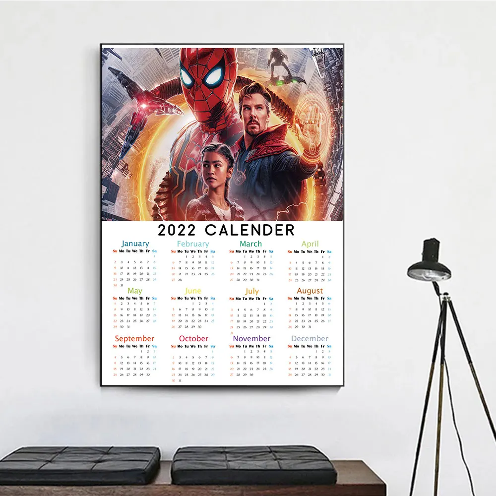 Каландр Человек-паук 2022 постер No Way Home Marvel Moive Аниме Картина на холсте Печать