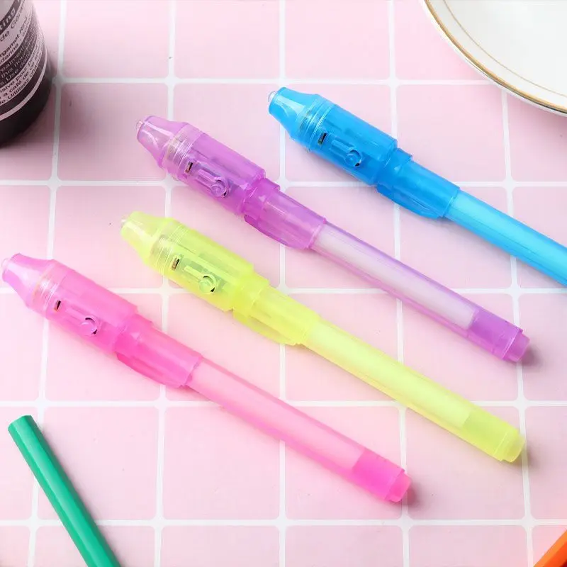 

Invisible Fluorescent Pen Led Purple Light Electronic Banknote Detector Creative Ultraviolet Magic Ink Lamp Pen Highlighter