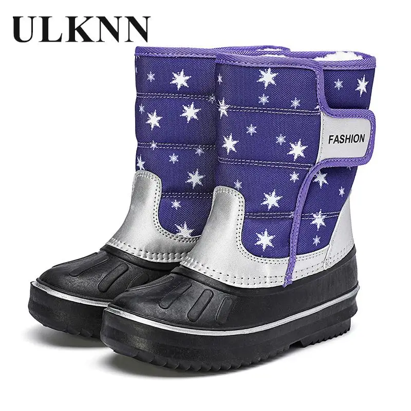 

Girls' Rubber purple boots Children's waterproof Boots kid's sand-proof cotton Sports shoes girls high boots platform shoes