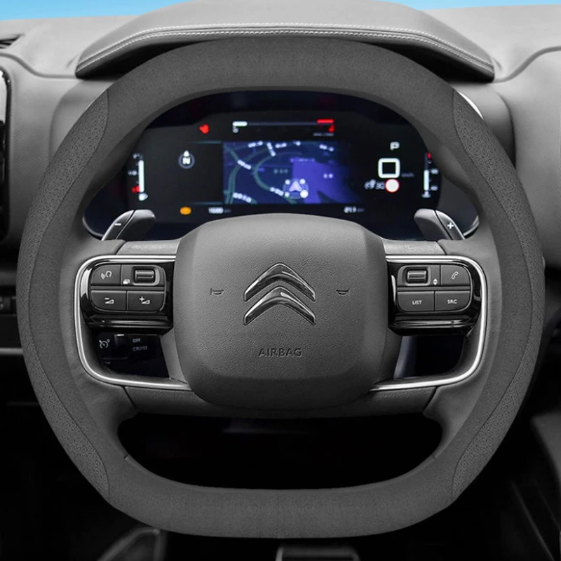 

Кожаный чехол на руль автомобиля для Citroen C4X C5X C5 Aircross e-Berlingo C4 2021 2022 2023 2024, аксессуары для салона автомобиля
